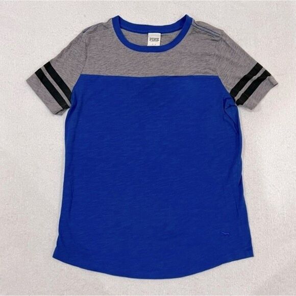 Victoria’s Secret PINK Blue Short Sleeve Top Size Small - Picture 4 of 8